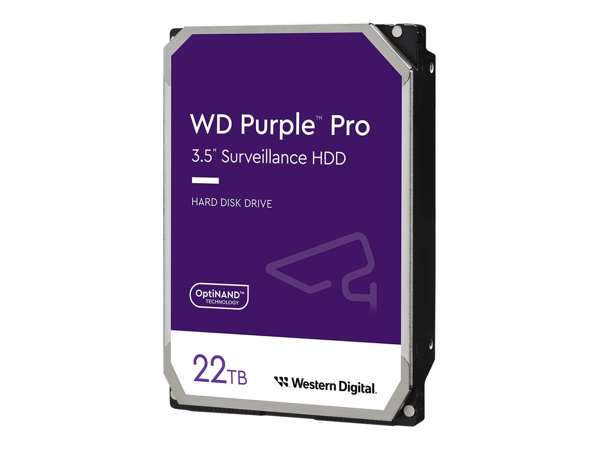 WD Purple Pro 22TB SATA 6Gb/s HDD 8,89cm 3,5Zoll internal 7200Rpm 512MB Cache 24x7 Bulk
