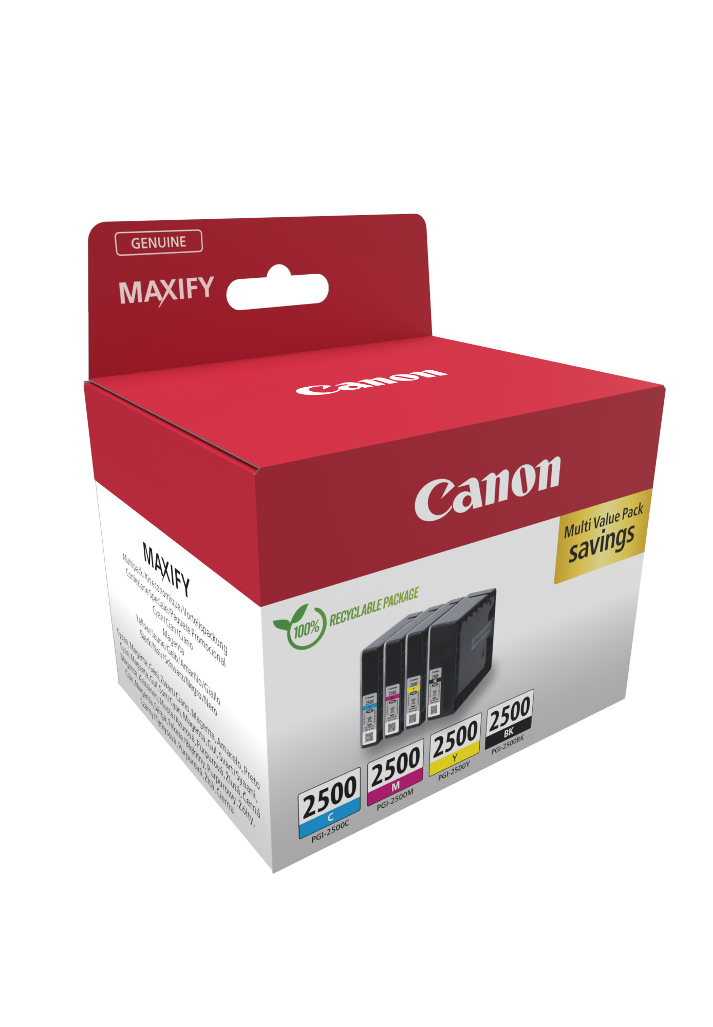 Canon PGI2500 BKCMY schwarz, cyan, magenta, gelb Druckerpatronen, 4erSet