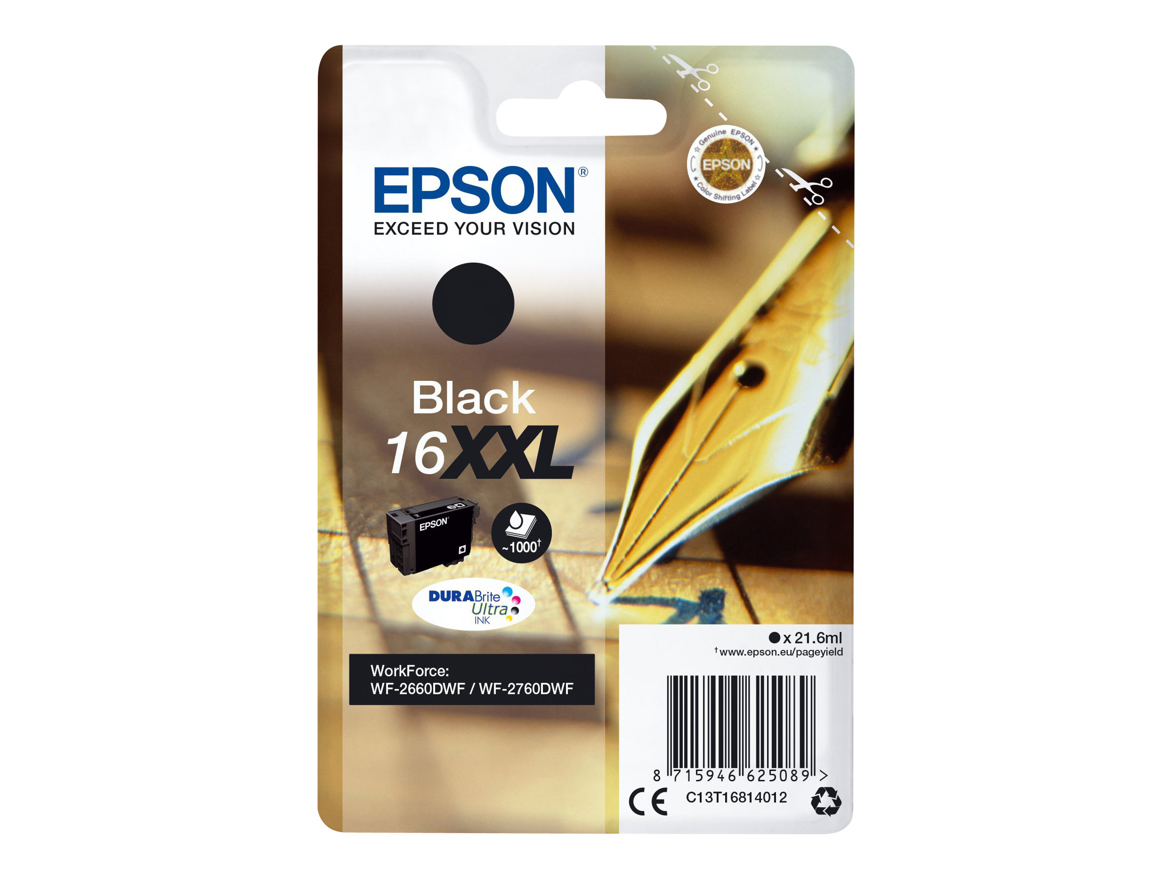 EPSON 6LB 16XXL ink cartridge black extra high capacity 1.000 pages 1-pack EPSON 6LB 16XXL ink cartridge black extra high capacity 1.000 pages 1-pack