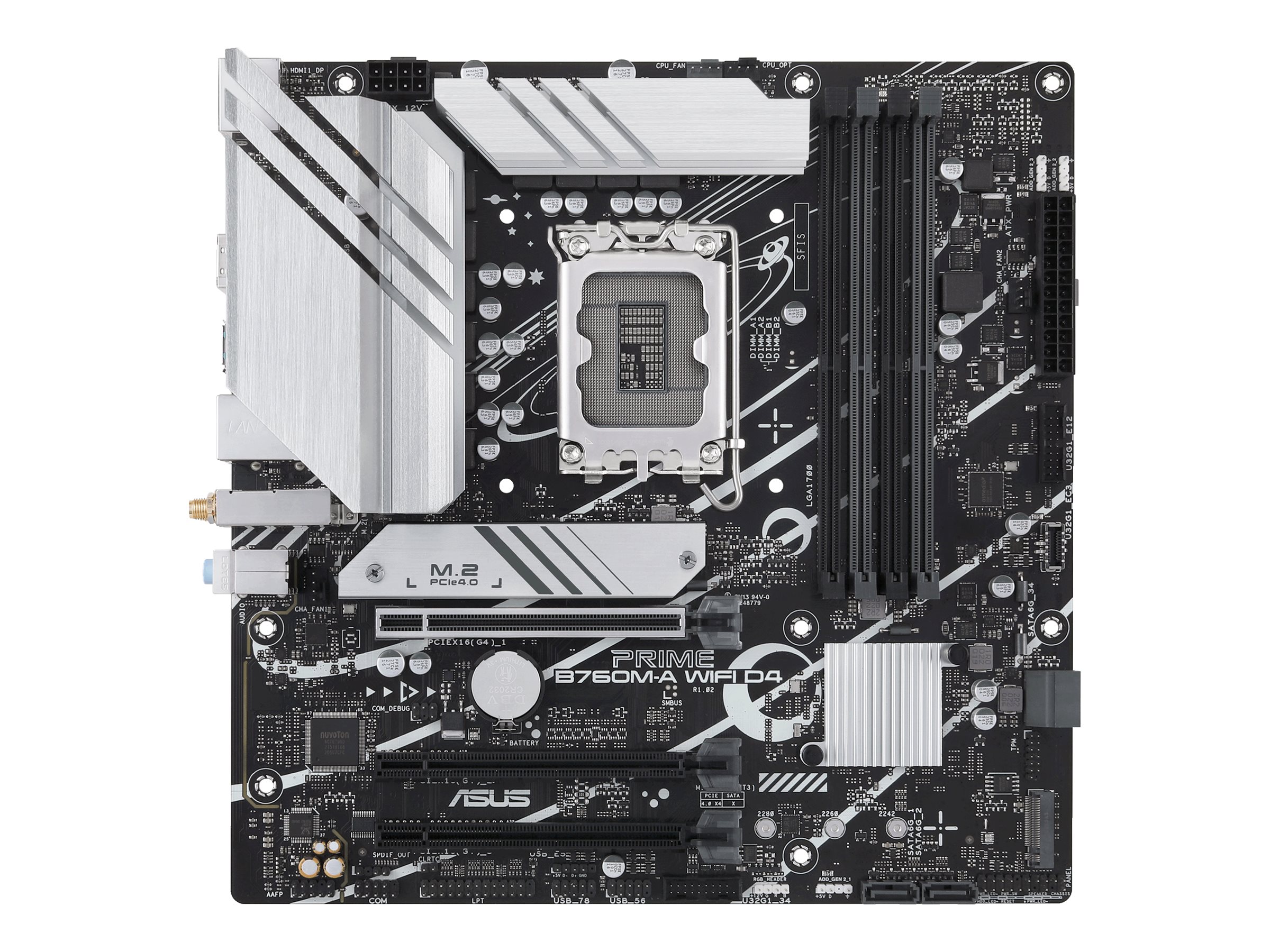 ASUS PRIME B760MA WIFI D4 LGA 1700 4xDDR4 microATX 4xSATA MB 1xHDMI 21 1xDP 14 1xDSub 2xM2