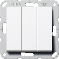Gira Taster 284403 3fach Schl. 1-pol System55 rw Gira Taster 284403 3fach Schl. 1-pol System55 rw