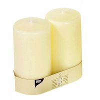 2 STARPAK Stumpenkerze elfenbein 2 STARPAK Stumpenkerze elfenbein