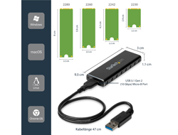 STARTECH.COM Externes M.2 SATA / SSD Festplattengehaeuse - USB 3.0 mit UASP - NGFF Gehaeuse