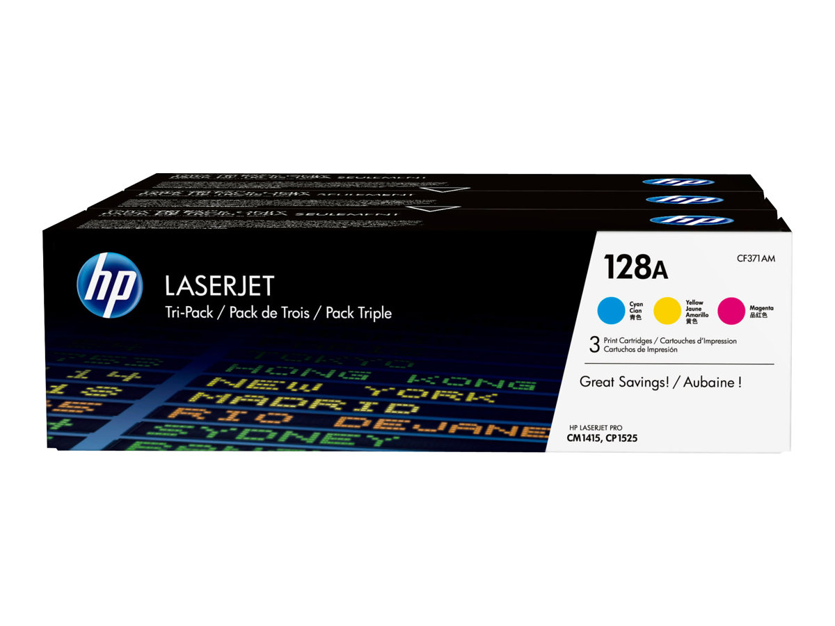 HP 128A (CF371AM) cyan, magenta, gelb Tonerkartuschen, 3er-Set