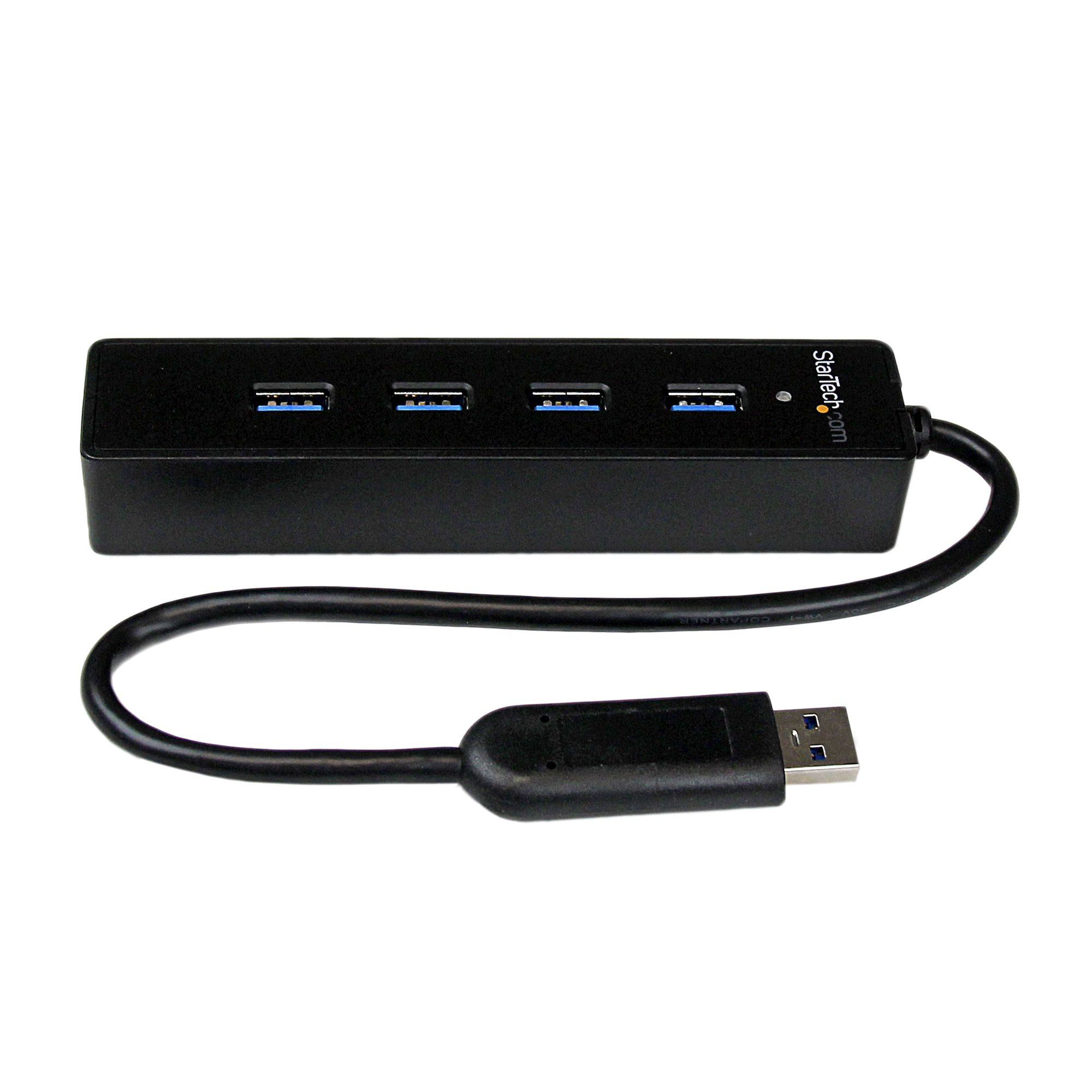 STARTECHCOM 4 Port Portable SuperSpeed USB 30 Hub with Builtin Cable