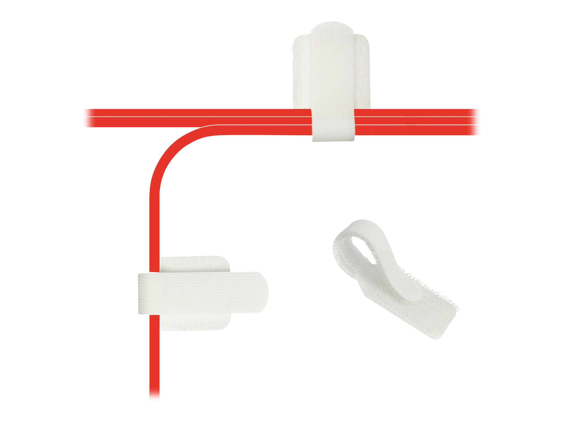 LABEL THE CABLE Klettkabelbinder WALL STRAPS PRO weiß 9,0 cm x 1,6 cm, 50 St