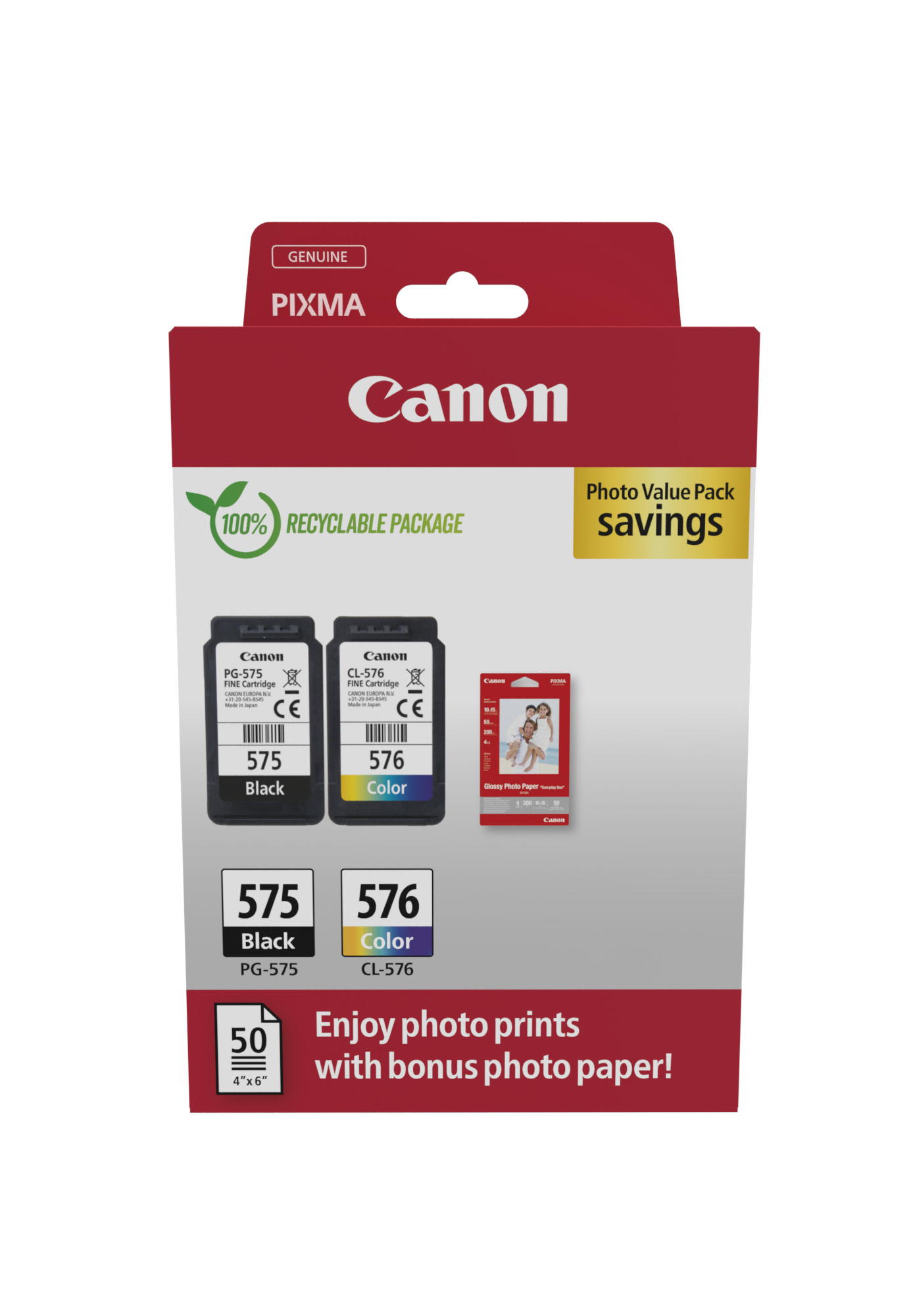 Canon PG575CL576 schwarz, color Druckköpfe Fotopapier, 2erSet