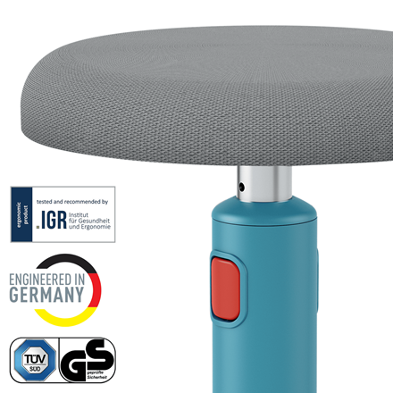 LEITZ Bürohocker Ergo Cosy 65180061 grau, blau, 1 St