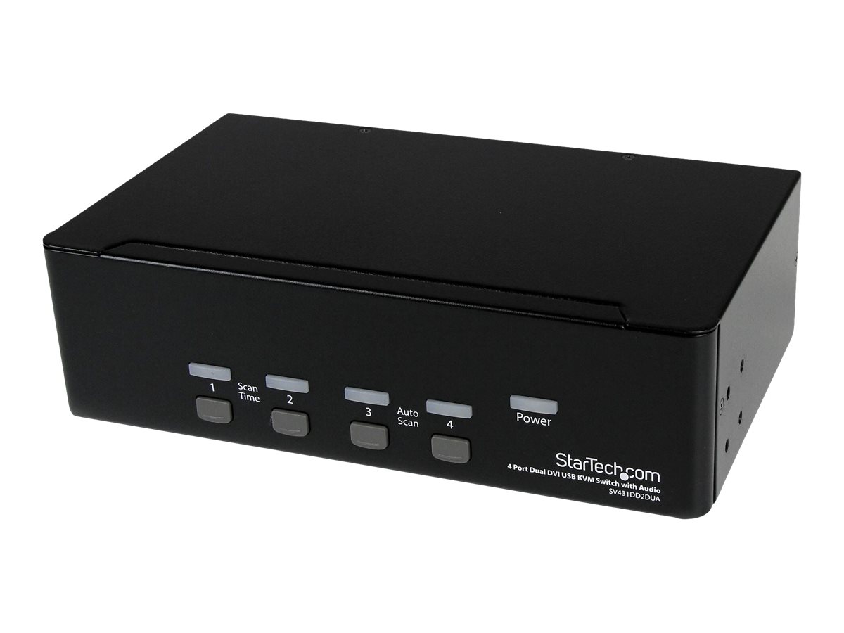 STARTECH.COM 4 Port Dual DVI USB KVM Switch/ Umschalter mit Audio und USB 2.0 Hub