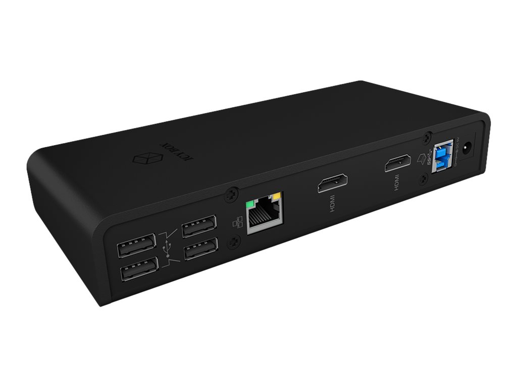 ICY BOX USB 3.0 Dual Docking Station IB-DK2251 2x HDMI 2048x1152 Px Gigabit LAN 2x USB 3.0 4x USB 2.0 Hub Audio 1x USB BC1.2