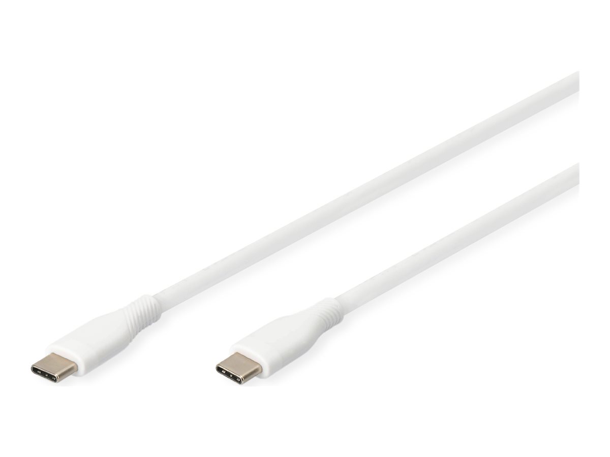 DIGITUS USB-C Silicone charging cable USB-C - USB-C 1m USB 2.0 60W white DIGITUS USB-C Silicone charging cable USB-C - USB-C 1m USB 2.0 60W white