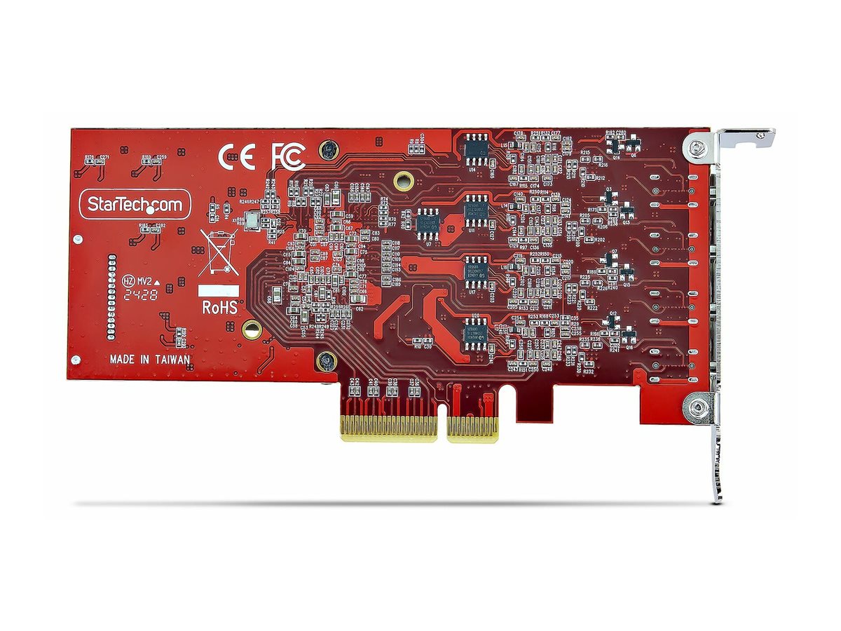 STARTECHCOM 4Port USBC 10Gbps PCIe Karte 4x Separate USB 32 Kontroller PCI Express 30 Niedrigprofil Bugel TAA