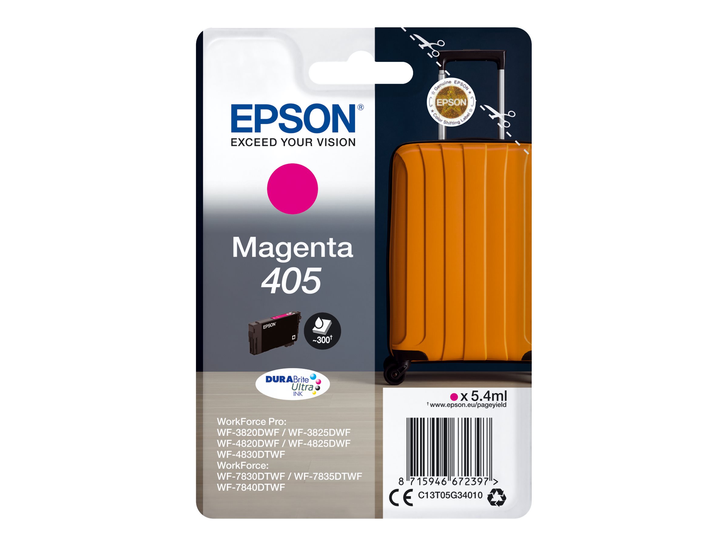 EPSON 2LB Singlepack Magenta 405 DURABrite Ultra Ink ws