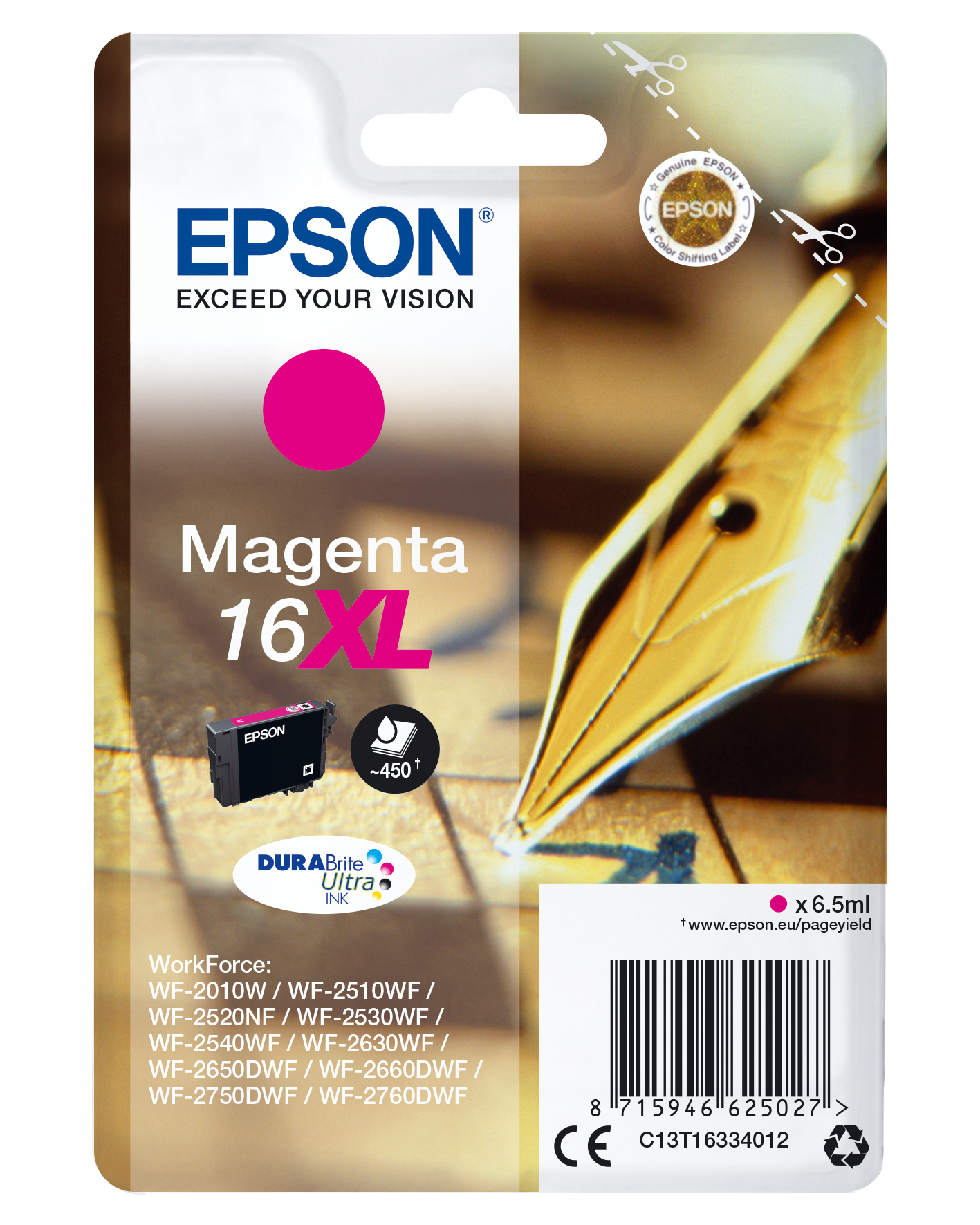 C13T16334012 EPSON WF Tinte magenta HC