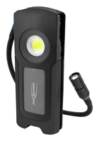 ANSMANN WL1500R Pocket Flex LED Handleuchte schwarz 17,1 cm, Lichtfarbe Hauptlicht 6000K und Zusatzlicht