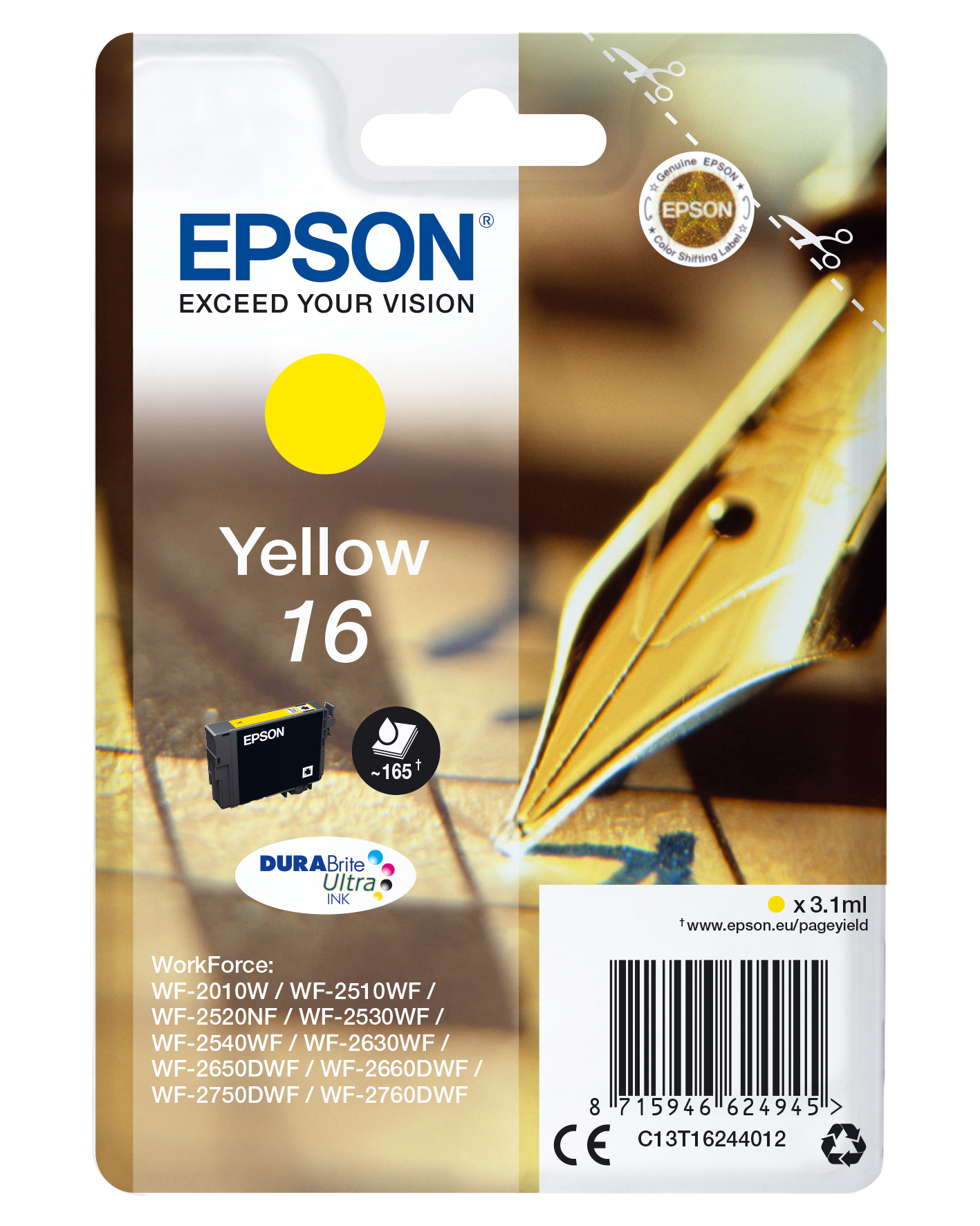 C13T16244012 EPSON WF Tinte yellow ST