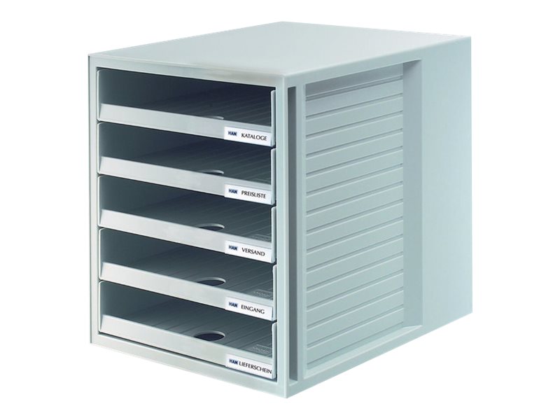 HAN Schubladenbox Schrank-Set lichtgrau 1401-11, DIN C4 mit 5 Schubladen HAN Schubladenbox Schrank-Set lichtgrau 1401-11, DIN C4 mit 5 Schubladen