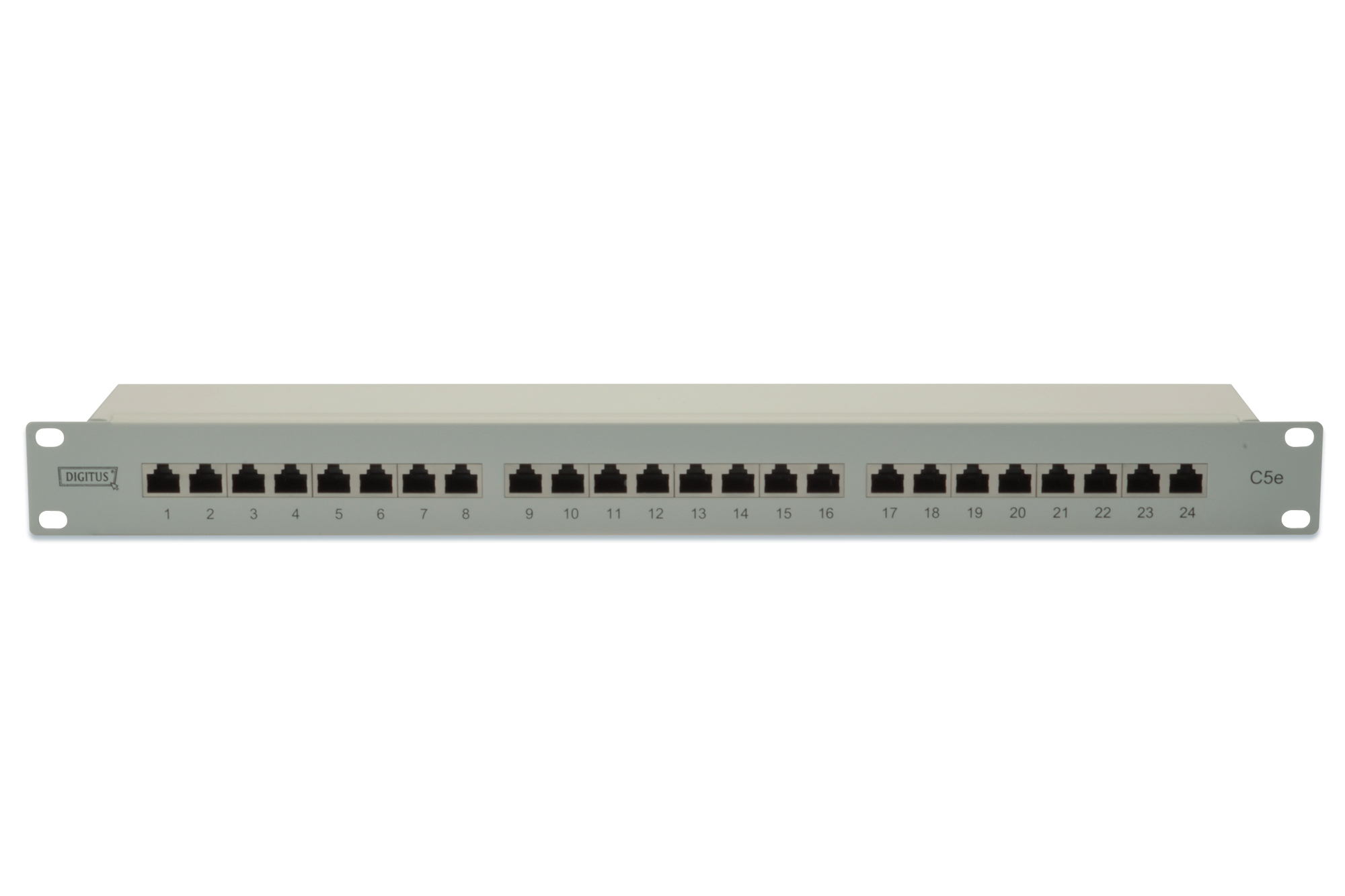 DIGITUS Patchpanel 1HE 24Port Cat5e geschirmt grau