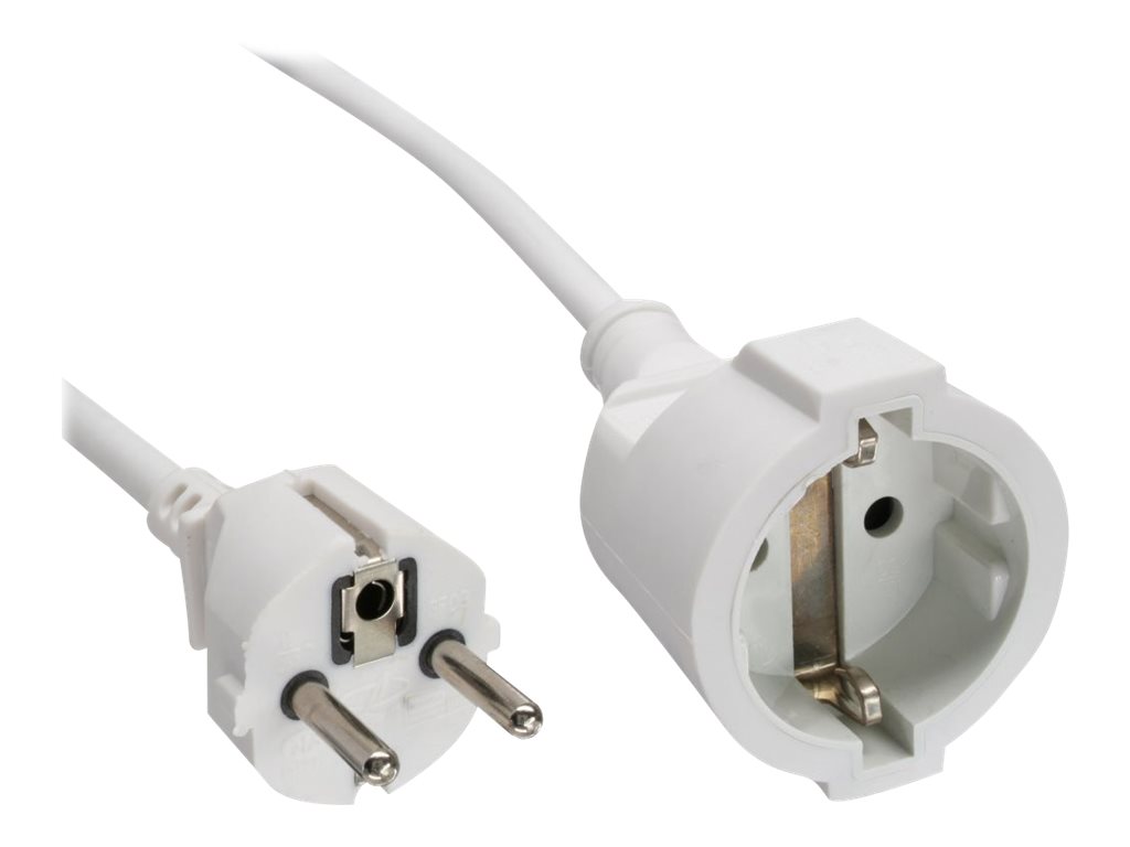 INLINE Strom-Verlaengerung Schutzkontakt Stecker Buchse weiss 1m INLINE Strom-Verlaengerung Schutzkontakt Stecker Buchse weiss 1m
