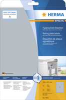 10 HERMA Typenschild-Etiketten 4593 silber 210,0 x 297,0 mm