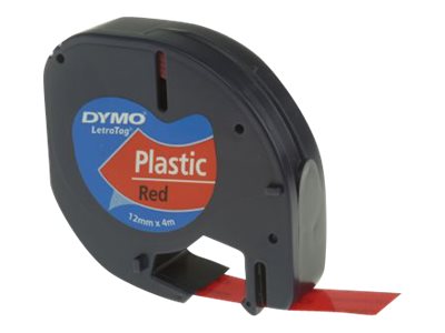 DYMO Schriftband LetraTag 91223 S0721630, 12 mm schwarz auf rot