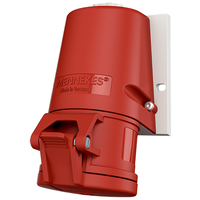 Mennekes Wanddose TwinCONTACT 1343 16A4P 6H400V IP44