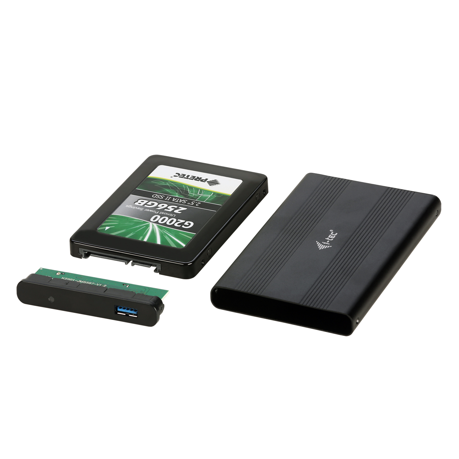 ITEC USB 30 Advance MySafe AluBasic Gehaeuse 6,4cm 2,5Zoll SATA HDD Festplattengehaeuse extern SuperSpeed schwarz Aluminium
