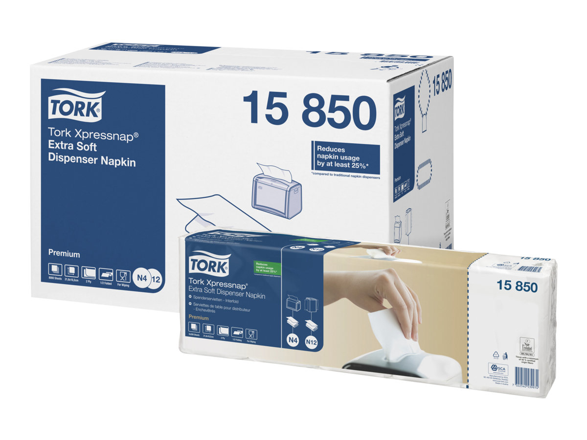 TORK Servietten Xpressnap Extra Soft weiss 2lagig 16,5 x 21,3 cm, 1000 St