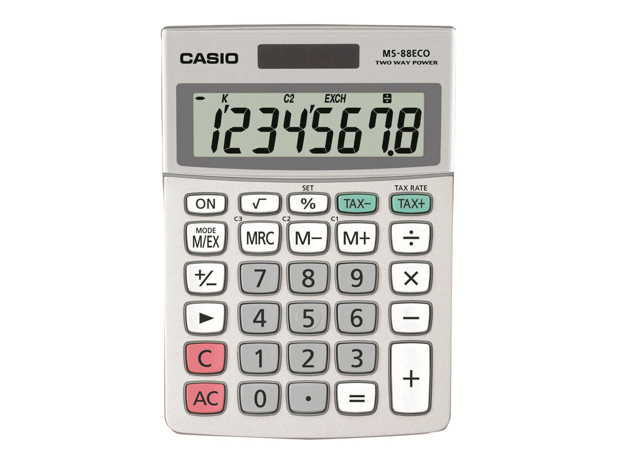 CASIO MS-88ECO Tischrechner silber CASIO MS-88ECO Tischrechner silber