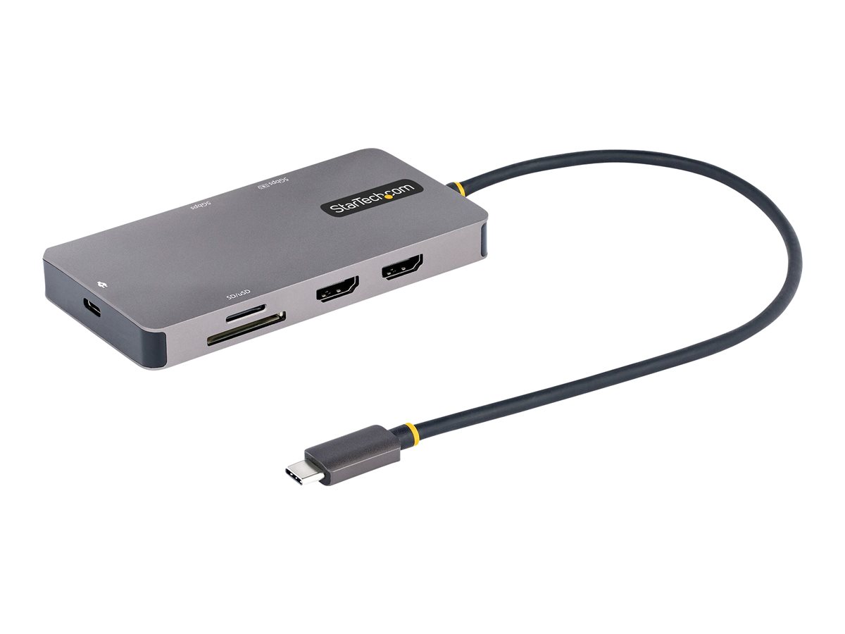 STARTECH.COM USB C Multiport Adapter Dual HDMI Video 4K 60Hz 2Pt 5Gbps USB-A Hub 100W PD GbE SD/MicroSD 12inch/30cm Cable STARTECH.COM USB C Multiport Adapter Dual HDMI Video 4K 60Hz 2Pt 5Gbps USB-A Hub 100W PD GbE SD/MicroSD 12inch/30cm Cable