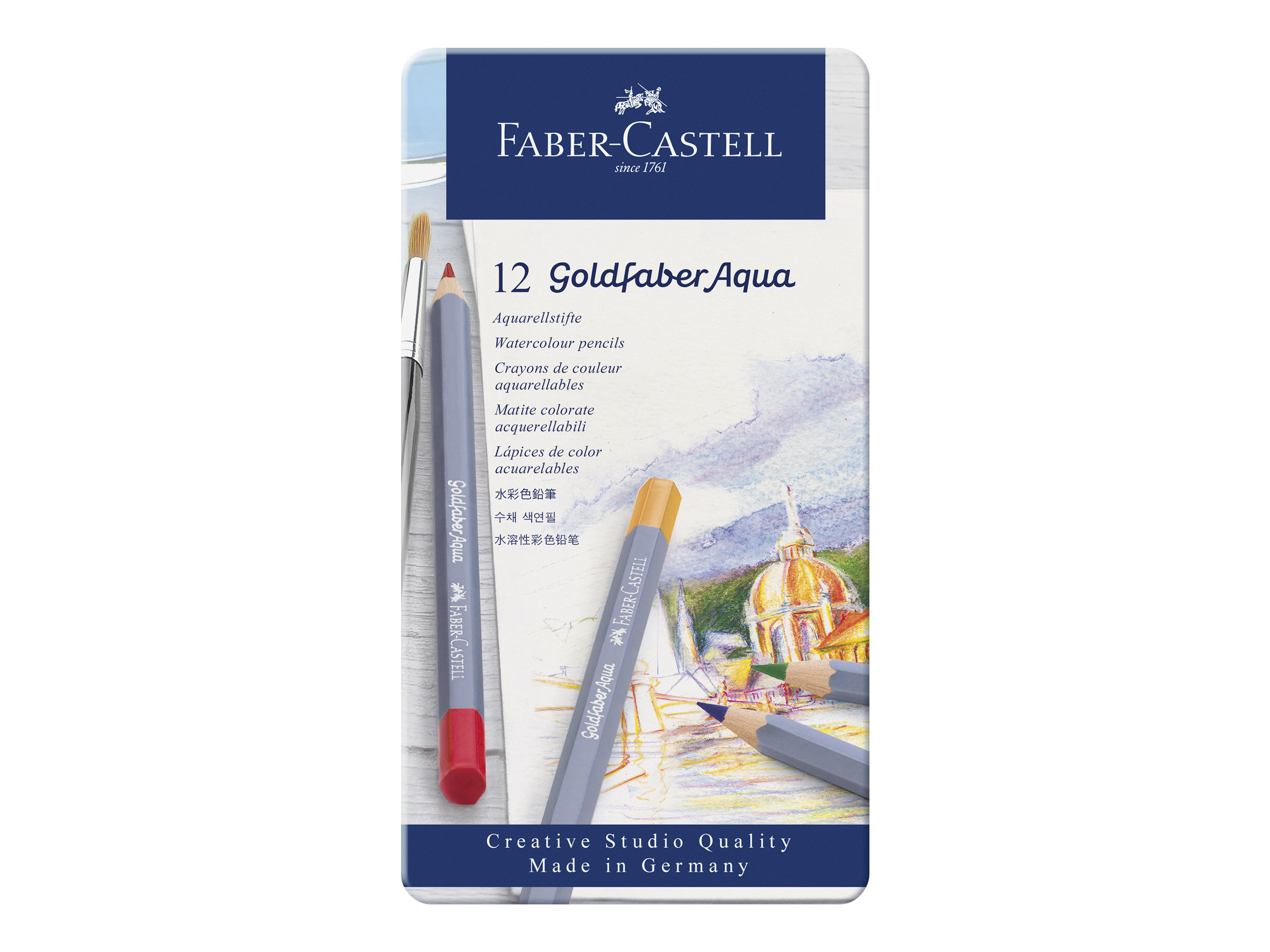 FABER-CASTELL Goldfaber Aqua Aquarellstifte farbsortiert, 12 St.