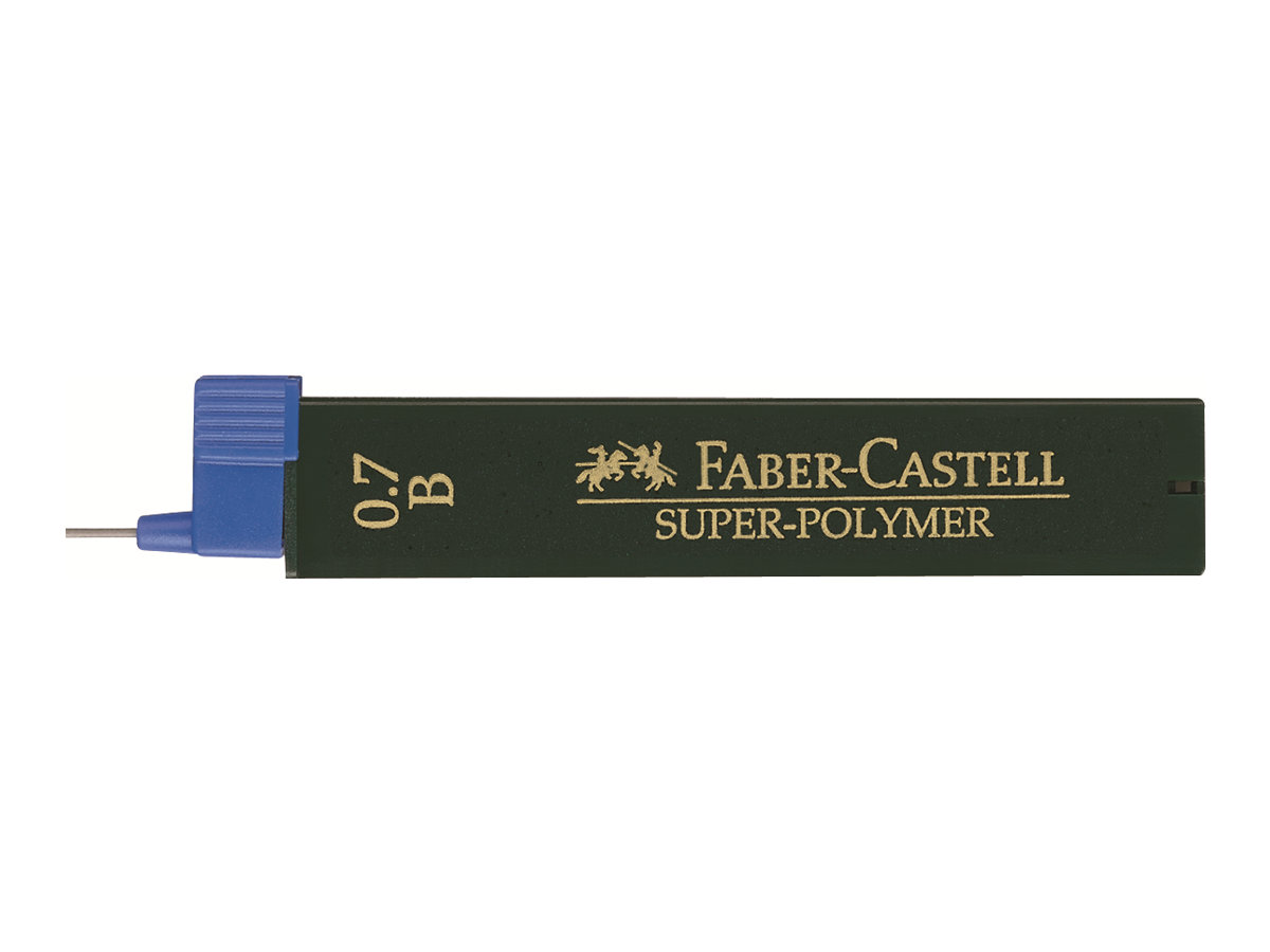 FABER-CASTELL SUPER-POLYMER Feinminen-Bleistiftminen schwarz B 0,7 mm, 12 St.