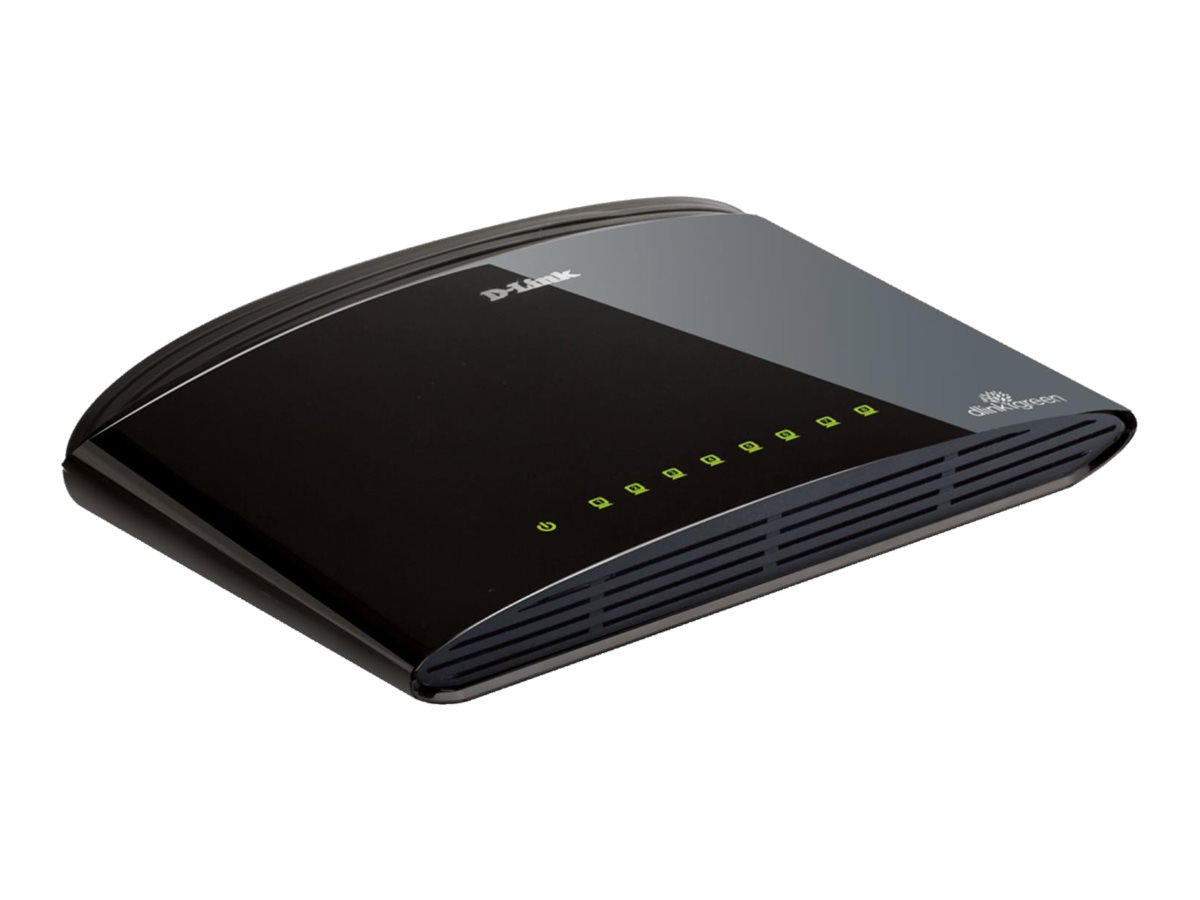 D-LINK DES-1008D unmanaged 8-port Switch 8x RJ-45 10/100 Flow-Control gem IEEE 802.3x 200Mbit im Full-Duplex-Betrieb