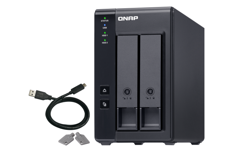 QNAP TR002 2 Bay USB TypeC Direct Attached Storage with Hardware RAID