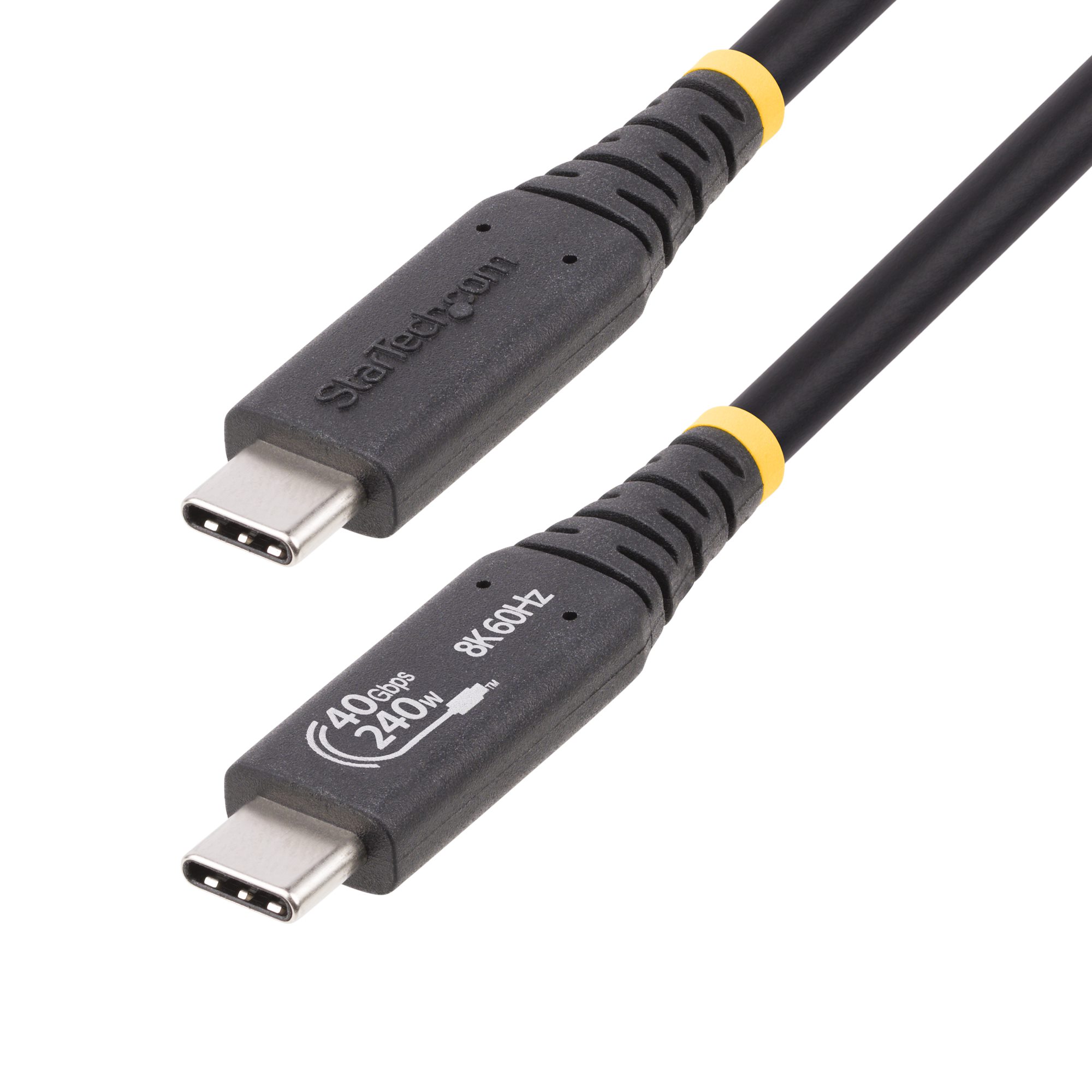 STARTECHCOM 50cm USB4 Kabel USBIF Zertifiziertes USBC Kabel 40Gbps 240W PD 31 EPR 8K60Hz USBC MonitorLadekabel
