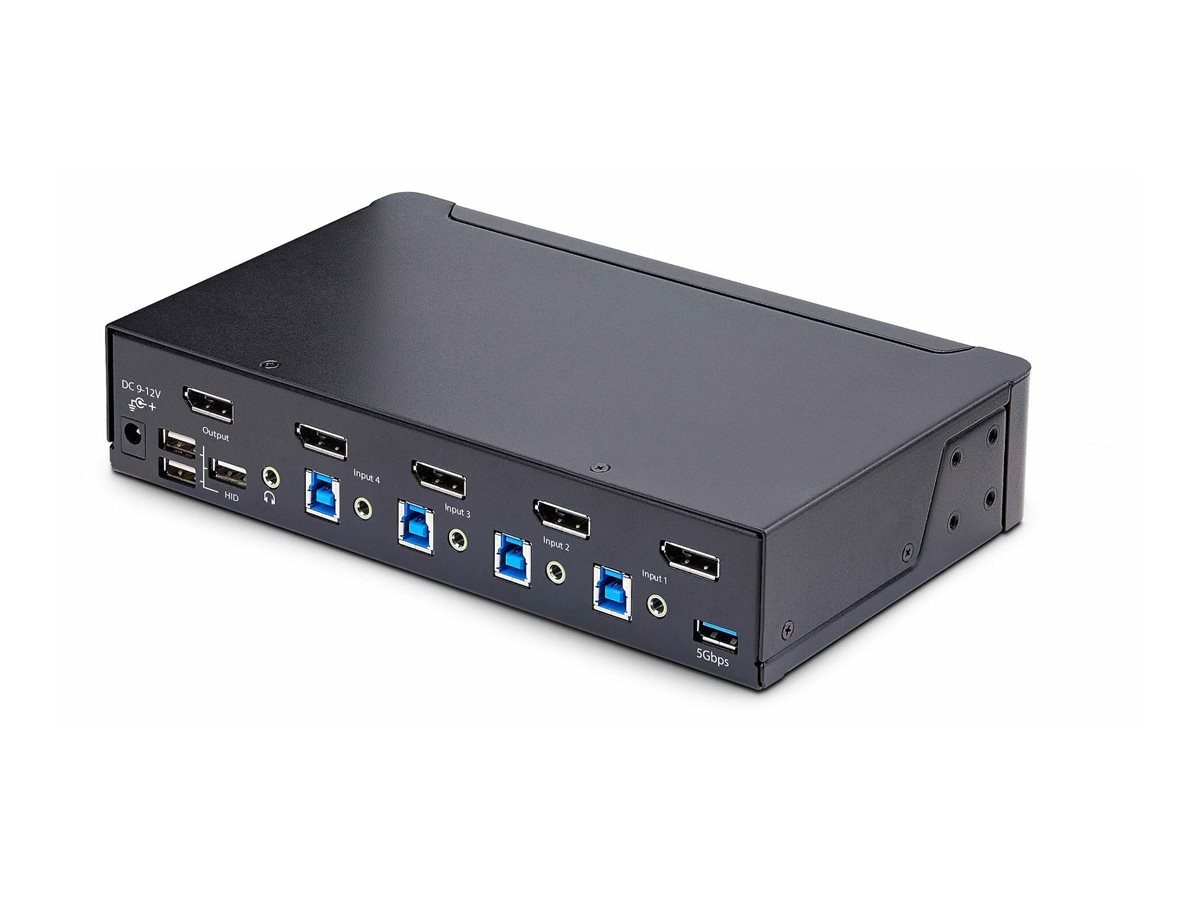 STARTECH.COM 4-Port 8K KVM-Switch DisplayPort 1.4 8K 60Hz / 4K 144Hz DP 1.4 2x USB 3.0 Ports 4x USB 2.0 Ports KVM DisplayPort