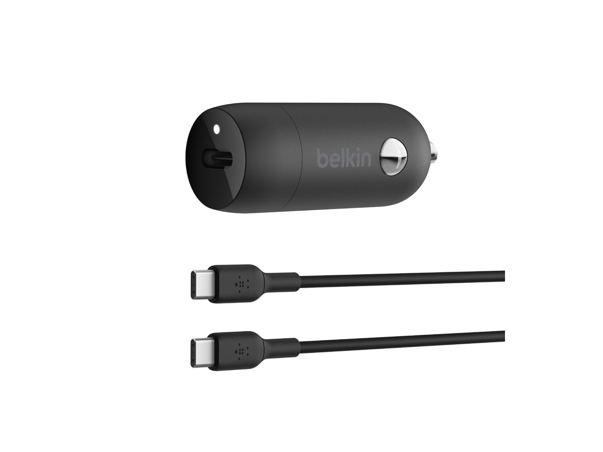 Belkin BoostCharge - Auto-Netzteil - 30 Watt - 3 A - Fast Charge, Power Delivery 3.1 (24 pin USB-C)