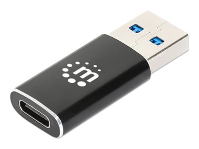 MANHATTAN USB-A auf USB-C-Adapter USB 3.2 Gen 2 Typ A-Stecker auf Typ C-Buchse 10 Gbit/s SuperSpeed+ USB 3 A Aluminium schwarz MANHATTAN USB-A auf USB-C-Adapter USB 3.2 Gen 2 Typ A-Stecker auf Typ C-Buchse 10 Gbit/s SuperSpeed+ USB 3 A Aluminium schwarz
