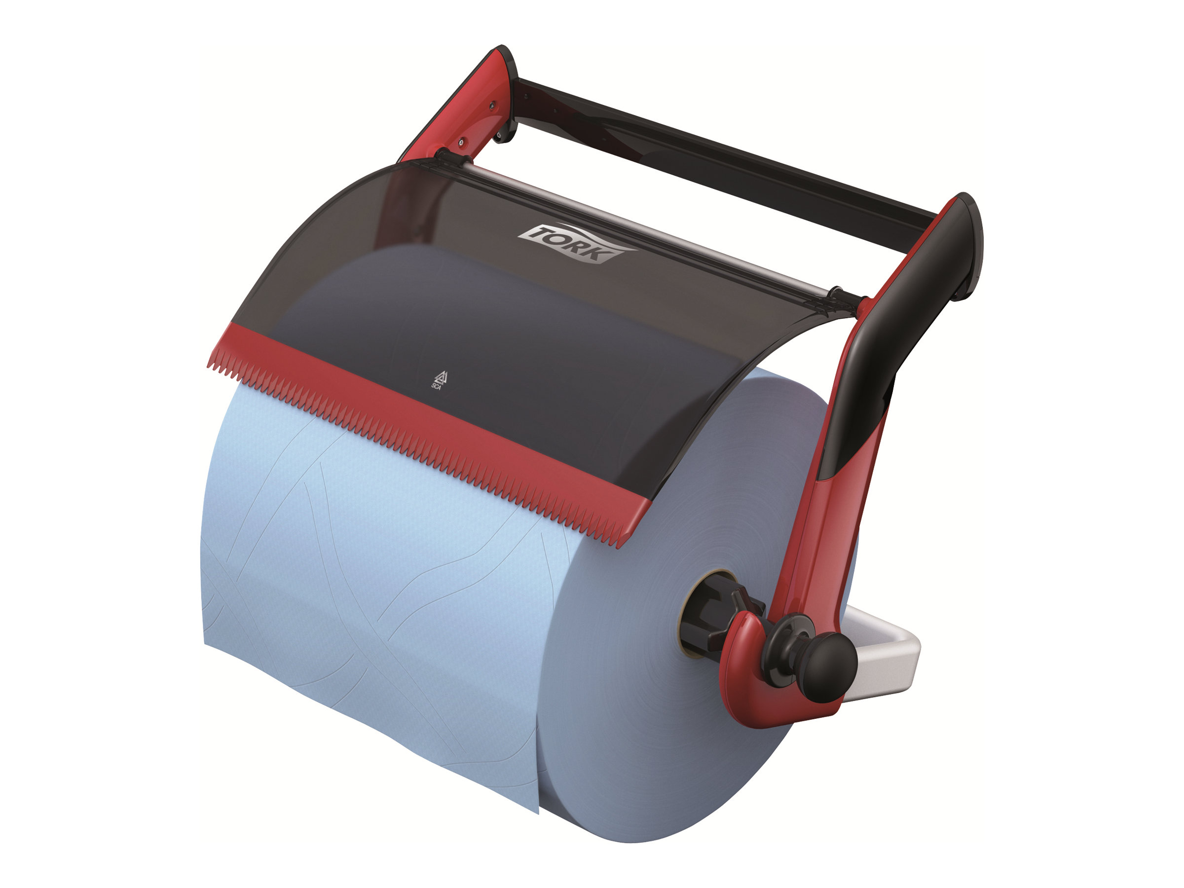 TORK Putzrollenhalter Performance W1 652108 schwarz, rot Kunststoff
