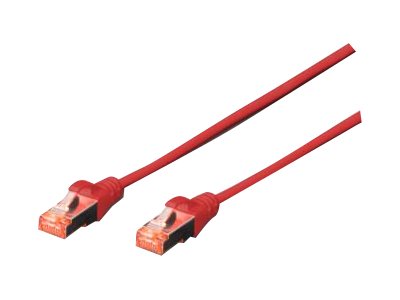 DIGITUS Patchkabel Cat6  S/FTP 2xRJ45  5.0m rot  Hebelschutz Polybeutel