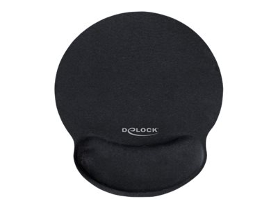 Delock Mauspad mit Handballenauflage rund schwarz