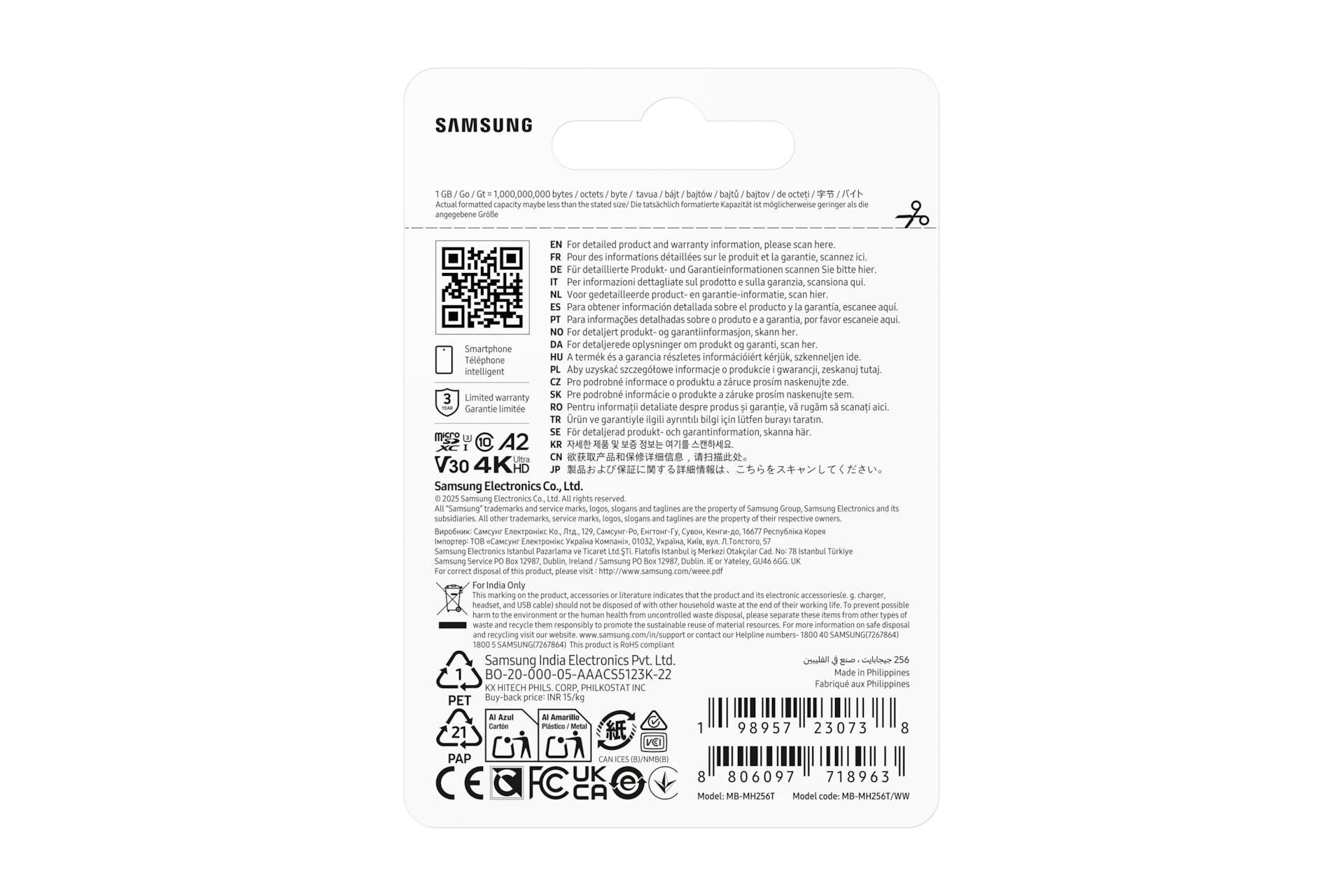 Samsung Micro SD T9 256GB Class10