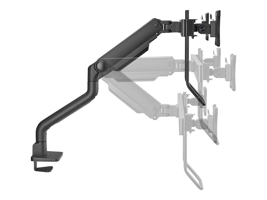 NEOMOUNTS Select Desk Mount Double Display Crossbar Topfix Clamp and Grommet