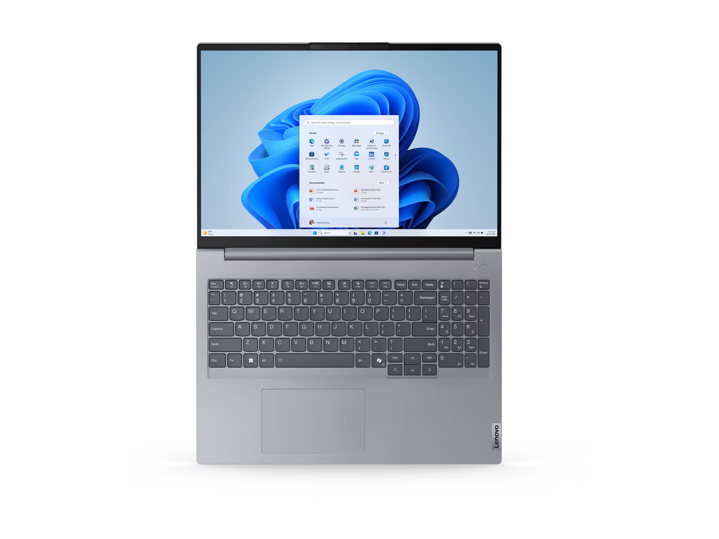 LENOVO ThinkBook 16 G7 AMD Ryzen 5 7535HS 40,64cm 16Zoll WUXGA 8GB 256GB SSD UMA W11P No WWAN Arctic Grey TopSeller