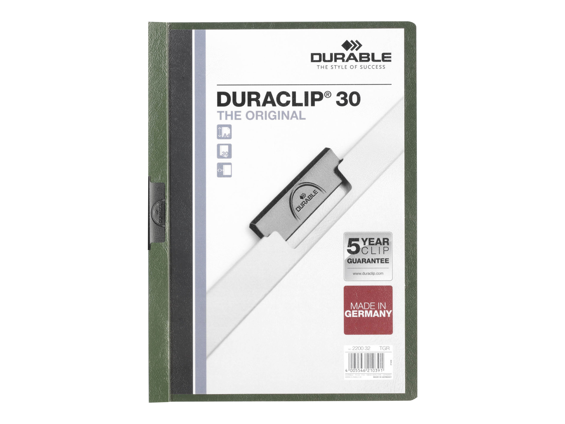 25 DURABLE Klemmhefter DURACLIP  dunkelgruen