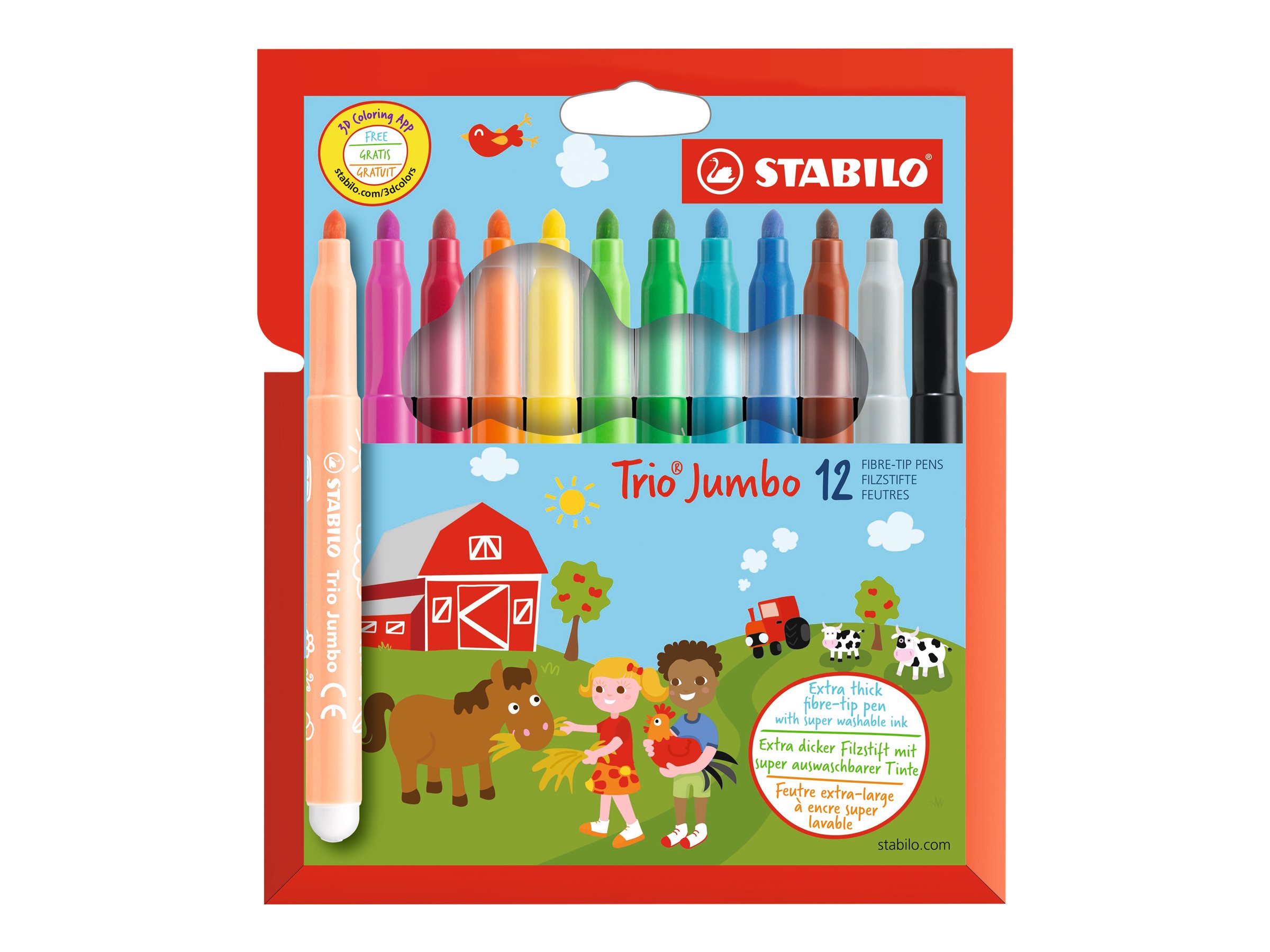 STABILO Trio Jumbo Filzstifte farbsortiert, 1 St. STABILO Trio Jumbo Filzstifte farbsortiert, 1 St.