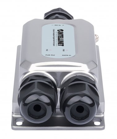 INTELLINET Outdoor Gigabit PoE++ Injektor Ein 60 Watt-Port, IEEE 802.3bt-konform IP67 wasserdicht, IK10 vandalismusgeschützt