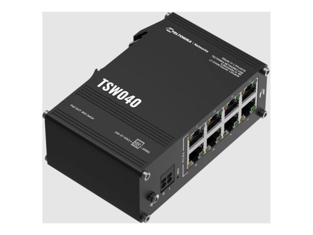 TELTONIKA NETWORKS TSW040 8-Port RJ45 PoE+ Switch TELTONIKA NETWORKS TSW040 8-Port RJ45 PoE+ Switch