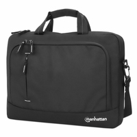 MANHATTAN Helsinki Notebooktasche 35,8cm 14,1Zoll Schultergurt verstärkter Tragegriff Trolley-Gurt wasserfest recycelt schwarz