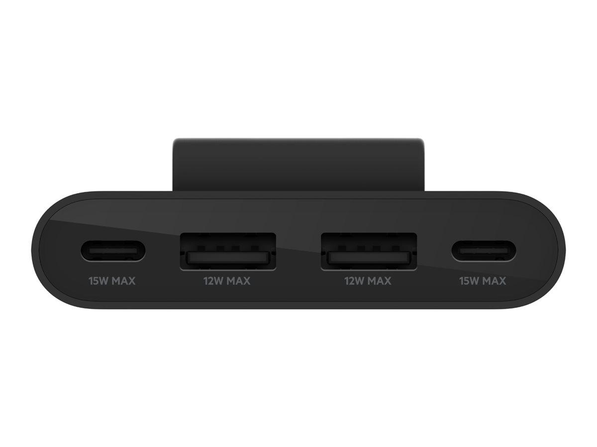 4-Port USB-Splitter 2x USB-C,2xUSB-A, max.30 W, schwarz